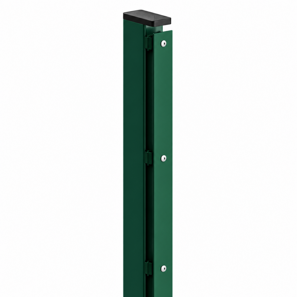 Zaunpfosten - Typ PL4 - mit Abdeckleiste - Moosgrün RAL 6005