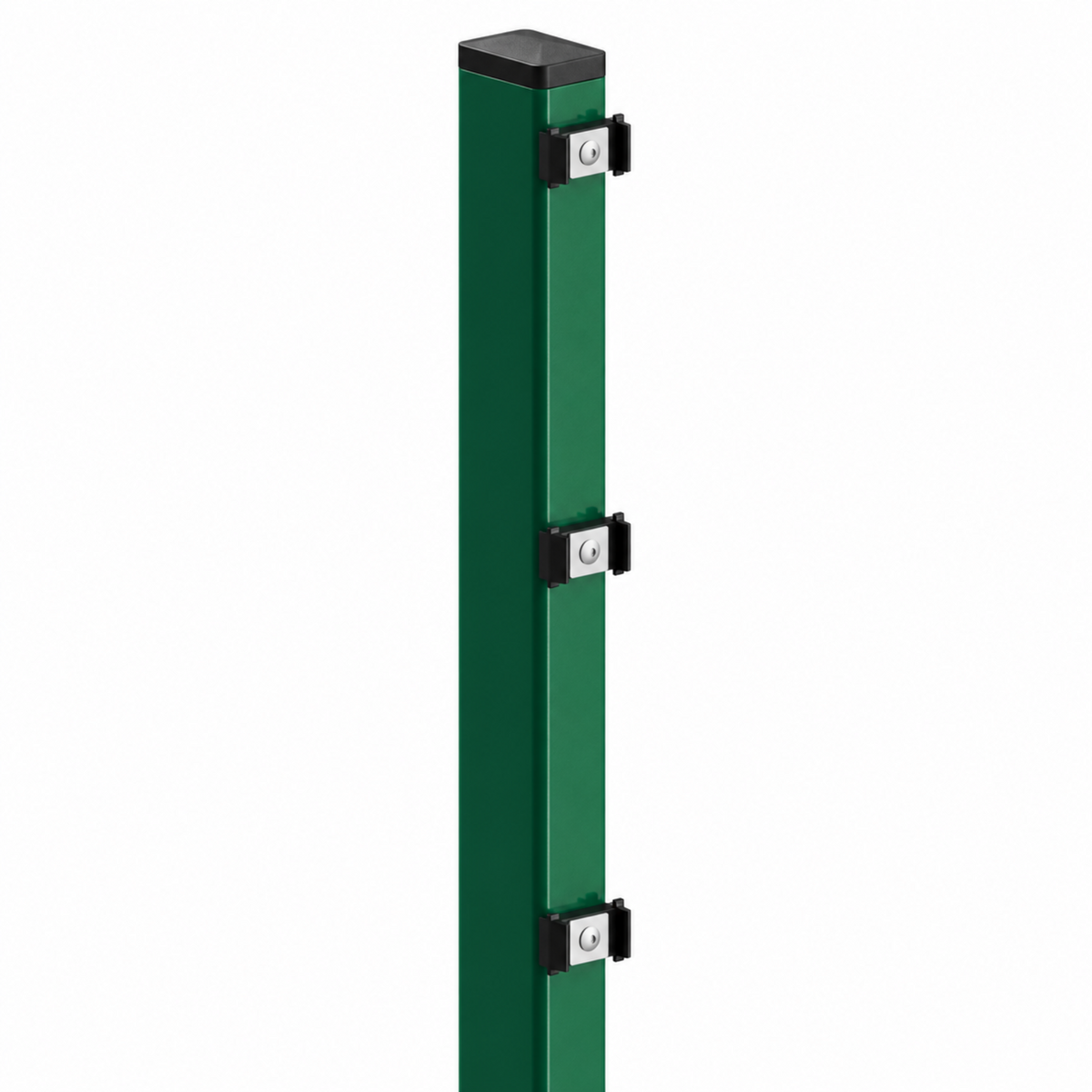 Zaunpfosten - Typ PEP - mit Plättchen - Moosgrün RAL 6005