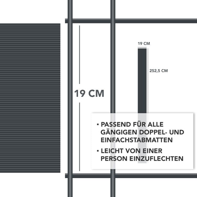 Sichtschutz Streifen (PP) Gerillt Typ GE - EINZELN